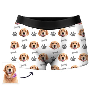 Dog Face Boxers Custom Shorts with Dog Head Gift for Dog Dad