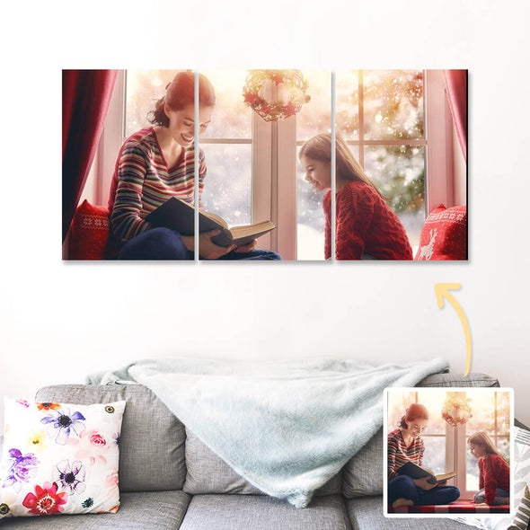 Custom Couple Photo Painting Canvas 3 Pcs Gift with Family Photo