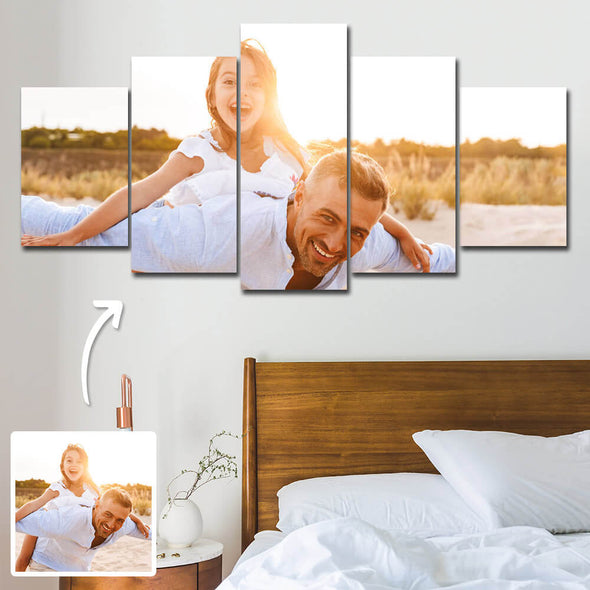 Christmas Gift Custom Photo Painting Canvas Wall Decor Contemporary Oil Painting 5 Pcs