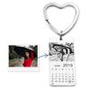 Custom Photo Keychain with Calendar Gift for Boyfriend Girlfriend