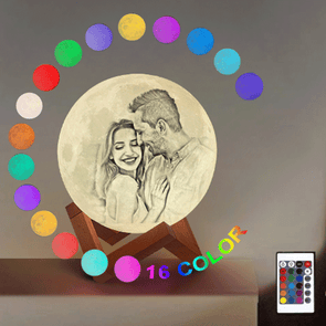 Custom Made Moon Lamp With Picture 16 Colors Gift for Family