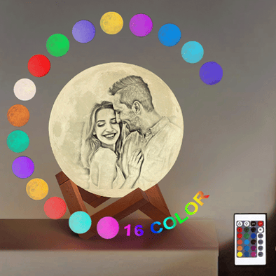 Custom Made Moon Lamp With Picture 16 Colors Gift for Family