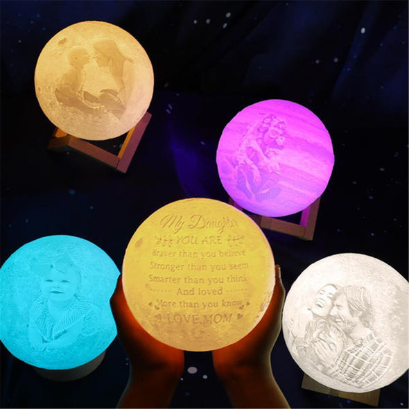 Mother's Day Gifts Custom Photo Moon Lamp 2 Colors