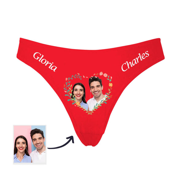 Custom Face Photo Thongs with Name Gift for Girlfriend