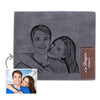 Mens Personalized Photo Wallets Bifold Engraved Wallets Leather Gift for Boyfriend