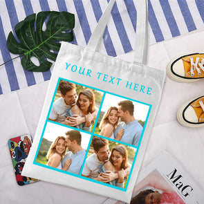 Personalized Design With Your Own Text And Photo Tote Bag Valentine's Day Gift