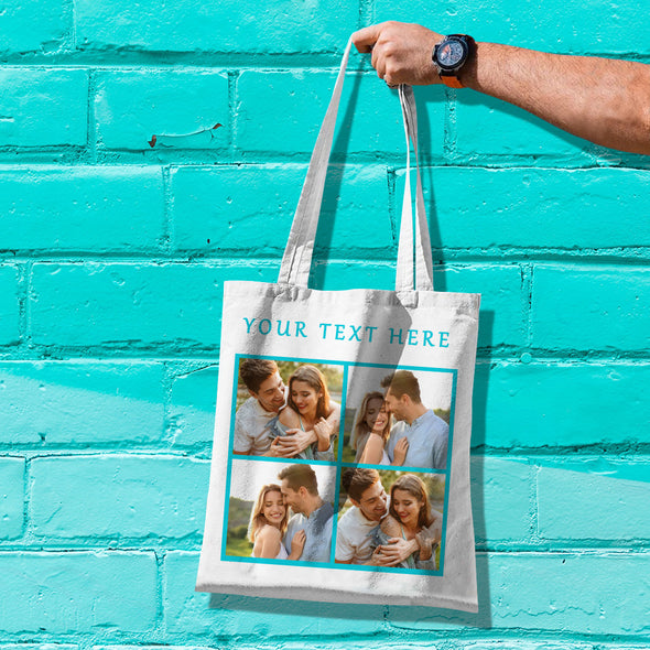 Personalized Design With Your Own Text And Photo Tote Bag Valentine's Day Gift