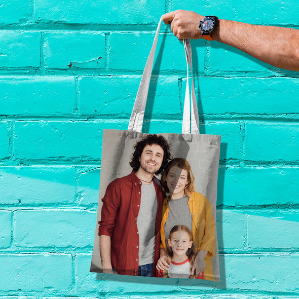 Custom Family Photo Upload Design Your Own Double Sided Tote Bag