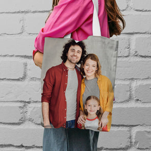 Custom Family Photo Upload Design Your Own Double Sided Tote Bag