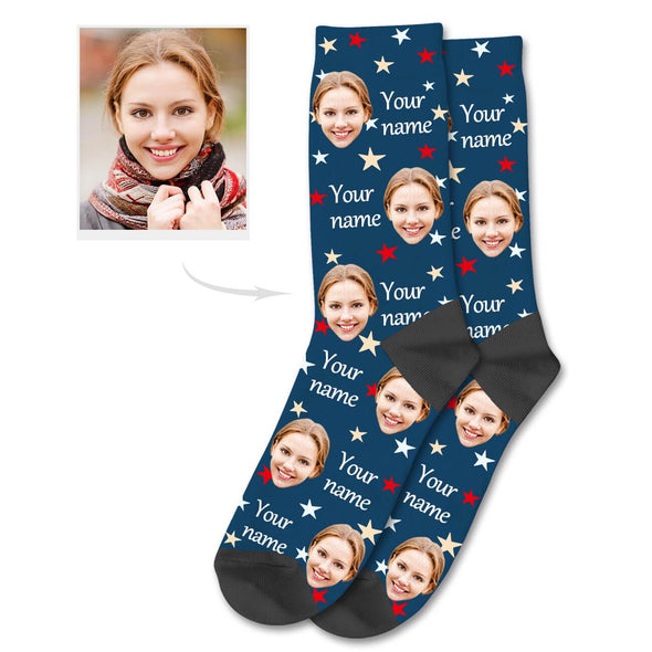 Custom Photo Socks with Your Name