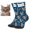 Custom Cat Photo Socks with Text