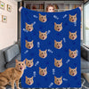 Personalized Dog Face Cat Face Blanket Custom Blankets with Cat Dog Photo Fleece Throw Blanket