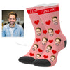Custom Heart Photo Socks with Your Text