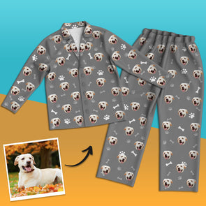 Dog Face Pajamas Custom Pajamas with Dog Head Personalized Dog Photo Pajamas Home Sleepwear