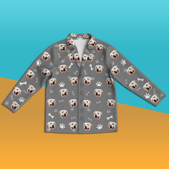 Dog Face Pajamas Custom Pajamas with Dog Photo Personalized Dog Photo Pajamas Home Sleepwear