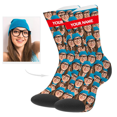 Custom Face Socks with Your Name