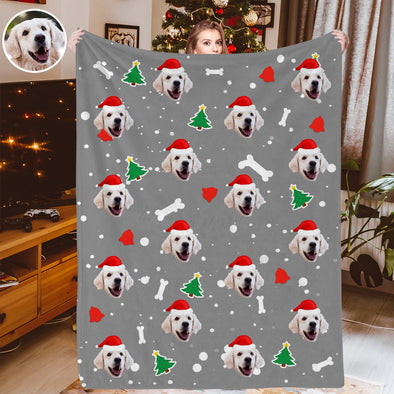 Custom Christmas Blankets Personalized Dog Christmas Blankets Fleece Throw Blanket Christmas Gift