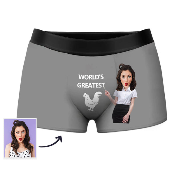 Photo Boxers Custom Underwear with Face Shorts for Boyfriend