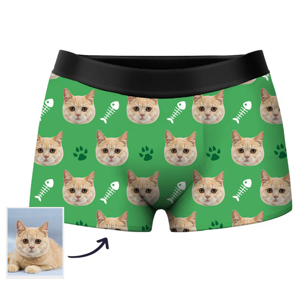 Gift for Cat Dad Gifts for Boyfriend Funny Gifts for Cat Dad Custom Cat Face on Boxers Gift Ideas