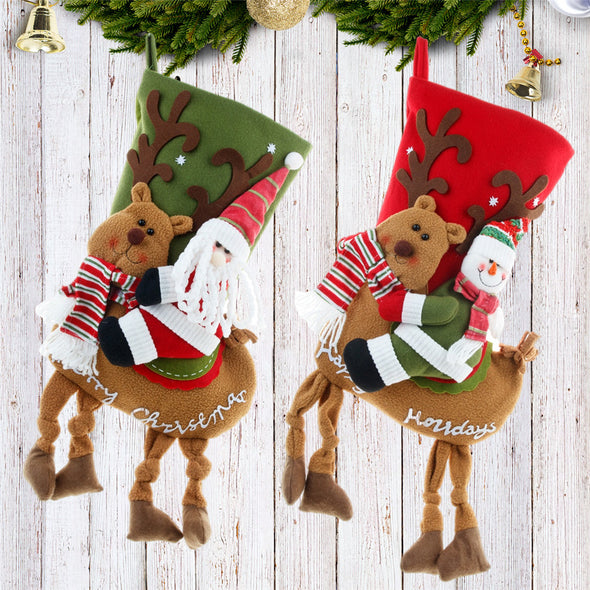 Large Candy Bags Christmas Stocking Christmas Tree Fireplace Hanging Decorations