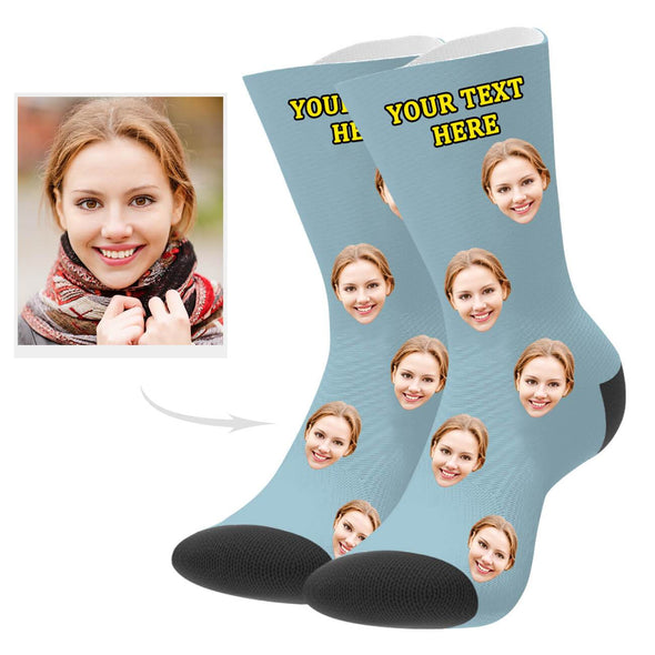 Custom Photo Socks with Your Text