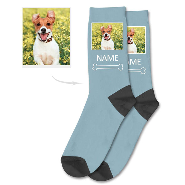 Custom Dog Picture Socks with Text
