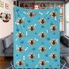 Personalized Dog Face Cat Face Blanket Custom Blankets with Cat Dog Photo Fleece Throw Blanket