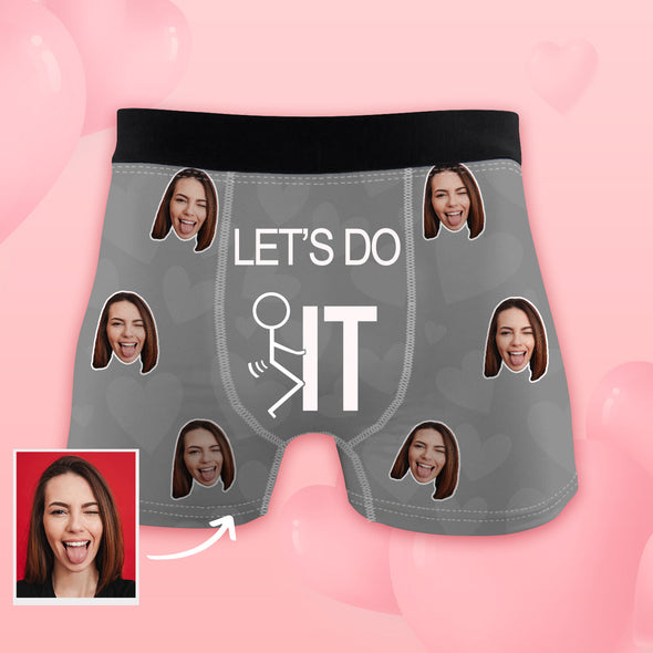 Men's Custom Face on Boxers Custom Shorts with Photo Christmas Gift for Husband
