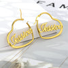 Name Earrings Personalized Name Hoop Earrings  Valentines Day Gift