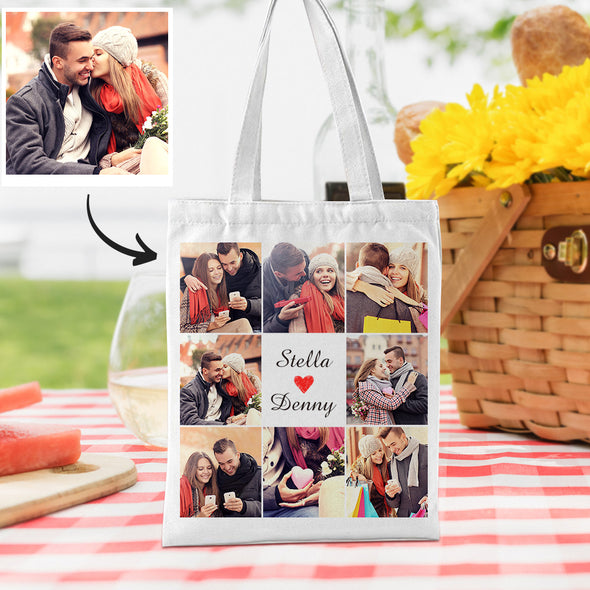 Valentine's Day Gift Personalized Tote Bag with Your Photos
