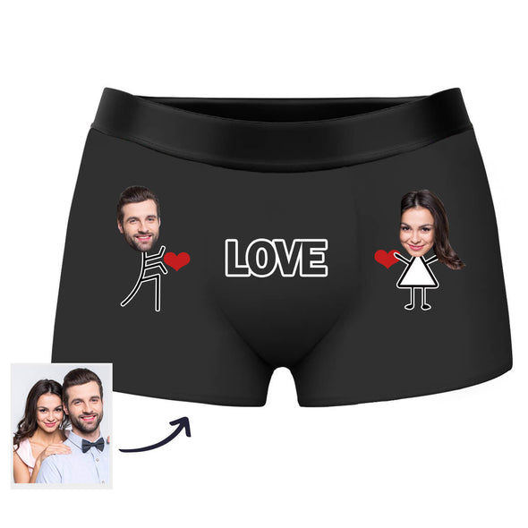 Custom Love Picture Face Shorts Photo Boxers