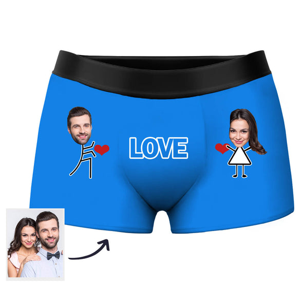 Custom Love Picture Face Shorts Photo Boxers