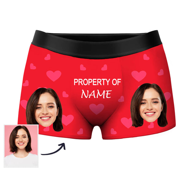 Custom Lover Face Shorts Photo Boxers with Text