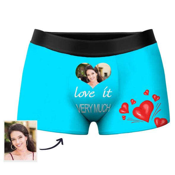 Custom Photo Boxer with Face Love it Photo Shorts