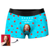 Custom Lover Photo Boxers Face Shorts with Text