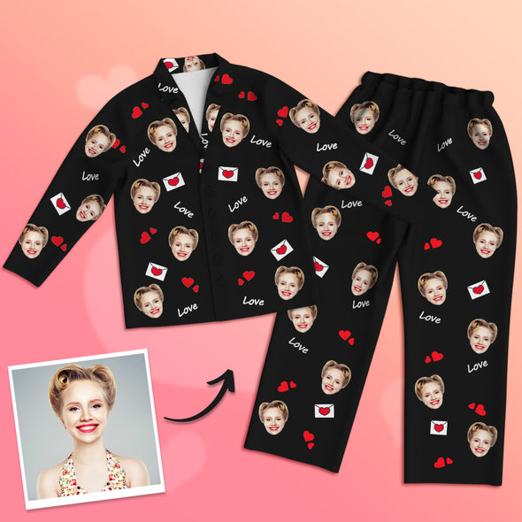 Custom Pajamas with Picture Face Home Sleepwear Anniversary Gift