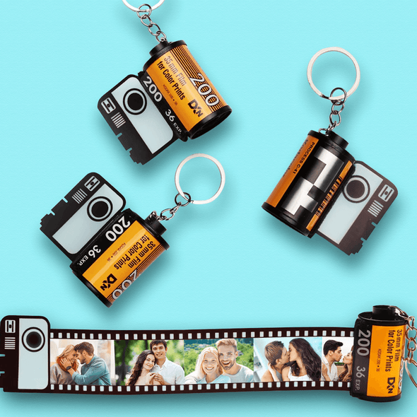 Anniversary Gift Custom Camera Roll Pictures Keychain Christmas Gift
