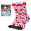 Custom Heart Photo Socks with Your Text