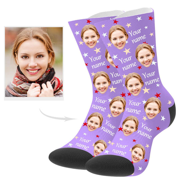 Custom Photo Socks with Your Name