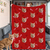 Personalized Dog Face Cat Face Blanket Custom Blankets with Cat Dog Photo Fleece Throw Blanket