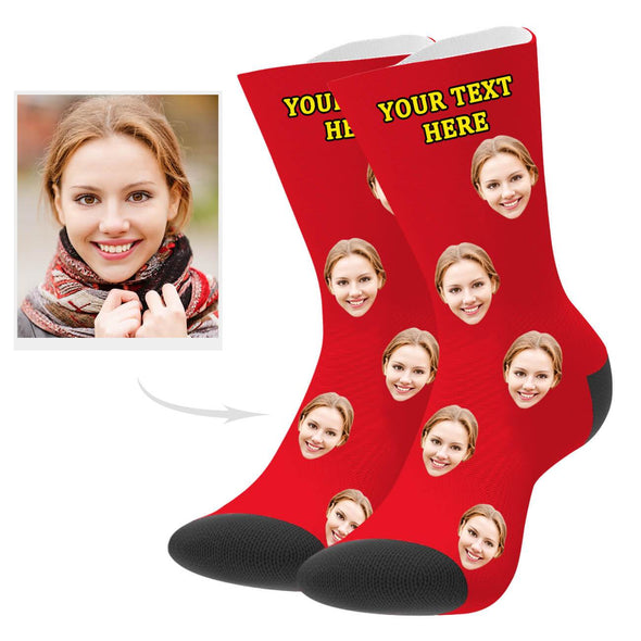 Custom Photo Socks with Your Text