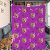 Personalized Dog Face Cat Face Blanket Custom Blankets with Cat Dog Photo Fleece Throw Blanket