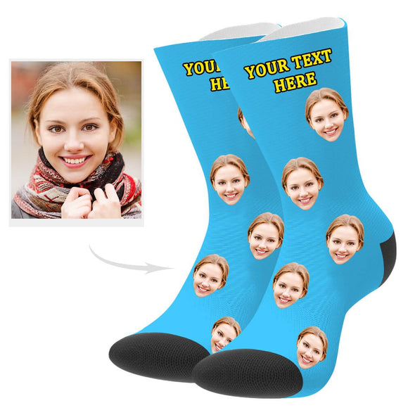 Custom Photo Socks with Your Text