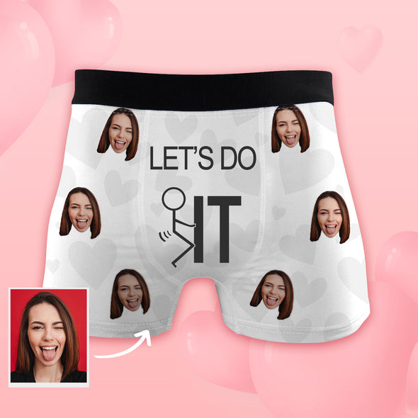 Men's Custom Face on Boxers Custom Shorts with Photo Christmas Gift for Husband
