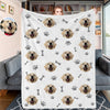 Personalized Dog Face Cat Face Blanket Custom Blankets with Cat Dog Photo Fleece Throw Blanket