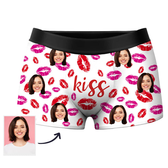 Custom Boxer with Face KISS IT Photo Shorts