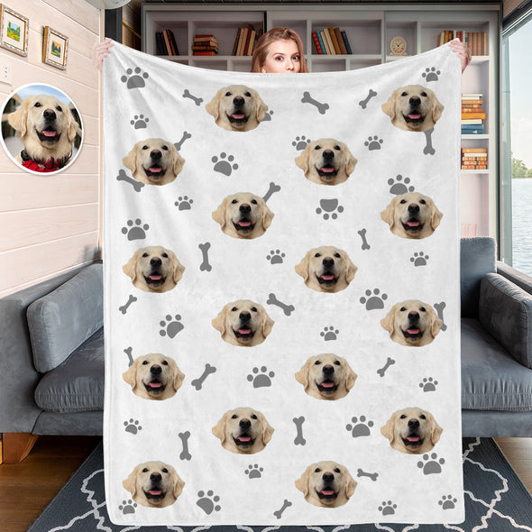 Christmas Gift Custom Blankets with Cat Dog Photo Personalized Dog Blankets Fleece Throw Blanket