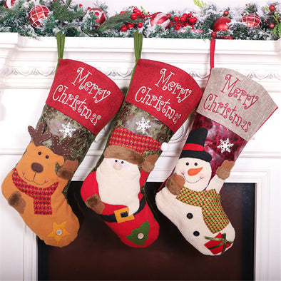 Christmas Stocking Large Xmas Gift Bags Fireplace Decoration Socks